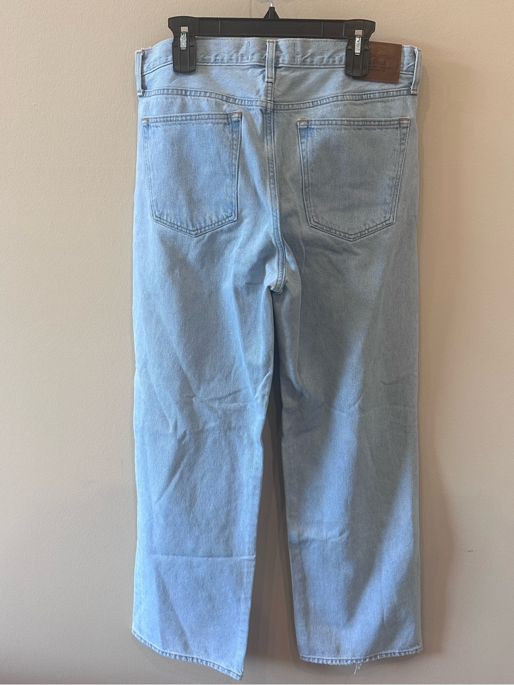 Abercrombie & Fitch Baggy Rigid Jeans Light Wash Skater Wide Leg Denim 34x34 - Picture 5 of 8